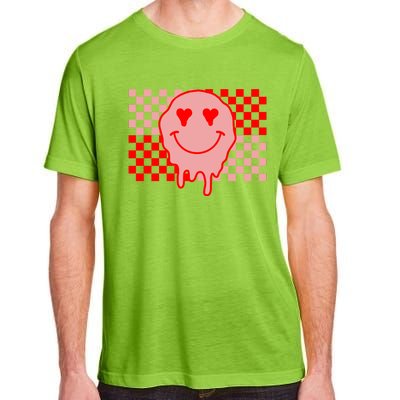 Retro Groovy Valentines Day Hippie Smile Adult ChromaSoft Performance T-Shirt