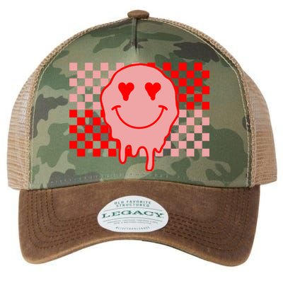 Retro Groovy Valentines Day Hippie Smile Legacy Tie Dye Trucker Hat