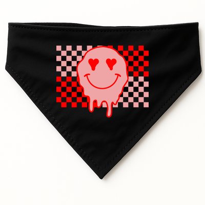 Retro Groovy Valentines Day Hippie Smile USA-Made Doggie Bandana