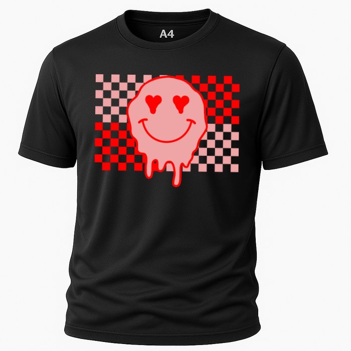 Retro Groovy Valentines Day Hippie Smile Performance Shirt