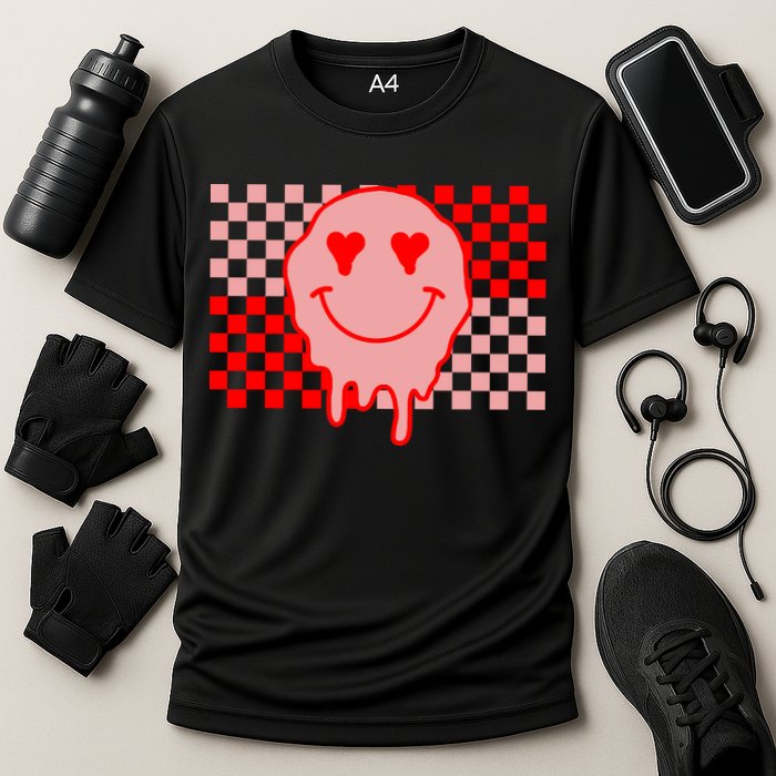 Retro Groovy Valentines Day Hippie Smile Performance Shirt
