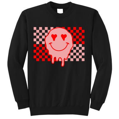 Retro Groovy Valentines Day Hippie Smile Sweatshirt