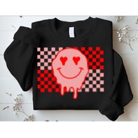 Retro Groovy Valentines Day Hippie Smile Sweatshirt