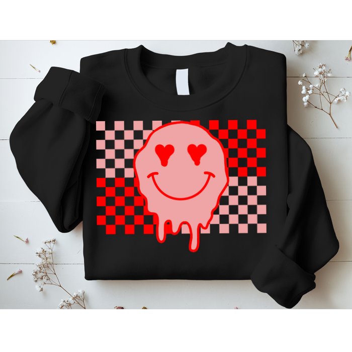 Retro Groovy Valentines Day Hippie Smile Sweatshirt