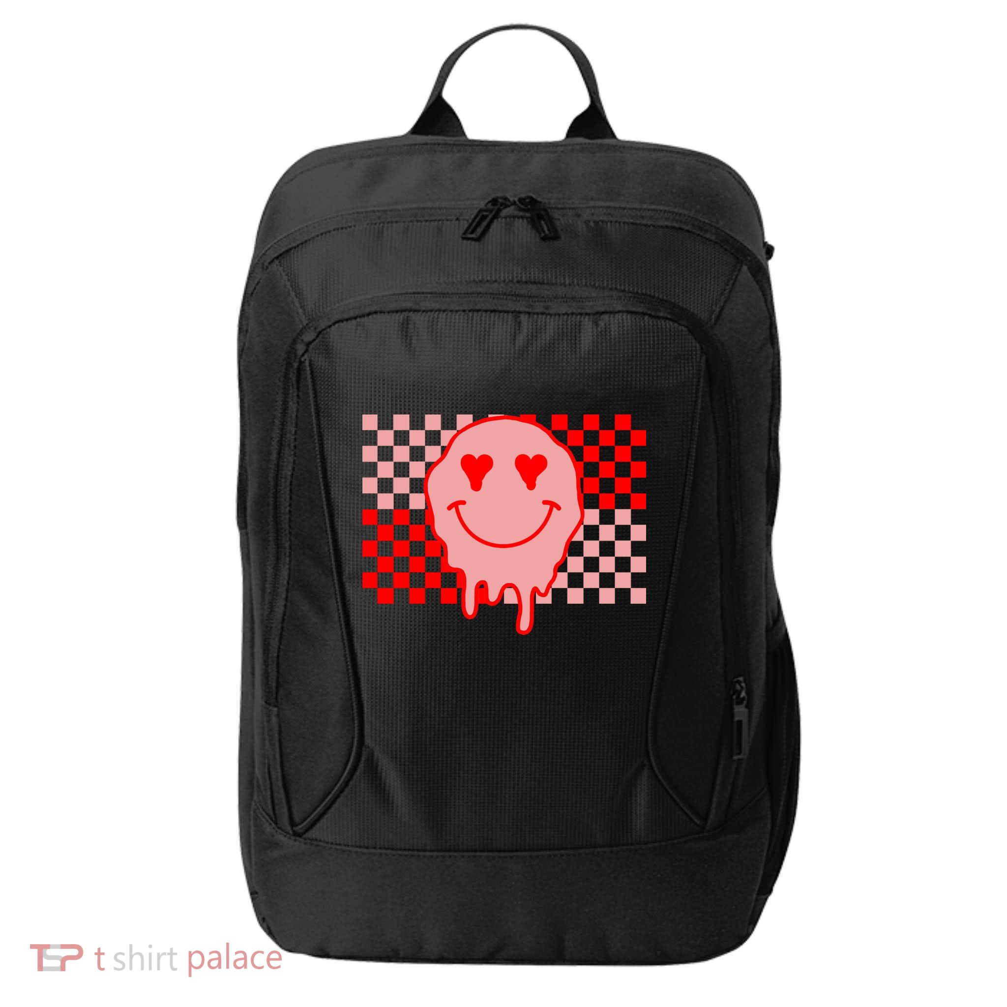 Retro Groovy Valentines Day Hippie Smile City Backpack