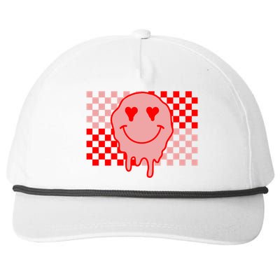 Retro Groovy Valentines Day Hippie Smile Snapback Five-Panel Rope Hat