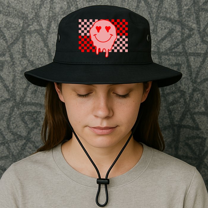 Retro Groovy Valentines Day Hippie Smile Bucket Hat