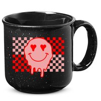 Retro Groovy Valentines Day Hippie Smile 15oz Campfire Ceramic Mug