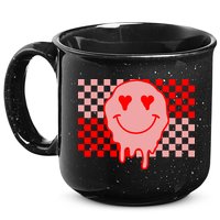 Retro Groovy Valentines Day Hippie Smile 15oz Campfire Ceramic Mug