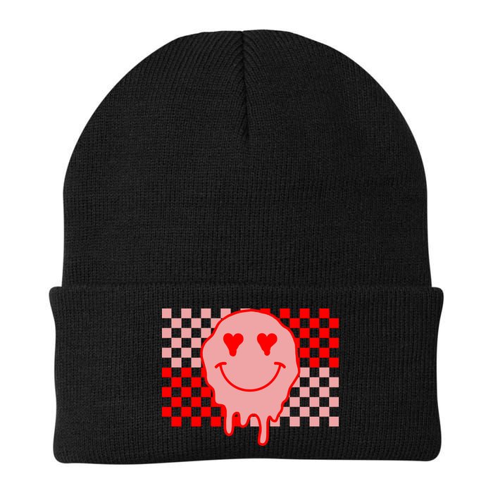 Retro Groovy Valentines Day Hippie Smile Beanie