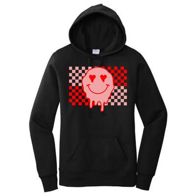 Retro Groovy Valentines Day Hippie Smile Women's Pullover Hoodie