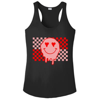 Retro Groovy Valentines Day Hippie Smile Ladies PosiCharge Competitor Racerback Tank