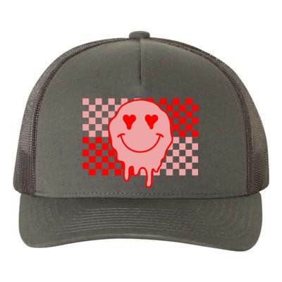 Retro Groovy Valentines Day Hippie Smile Yupoong Adult 5-Panel Trucker Hat