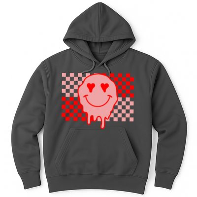 Retro Groovy Valentines Day Hippie Smile Hoodie