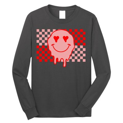Retro Groovy Valentines Day Hippie Smile Long Sleeve Shirt
