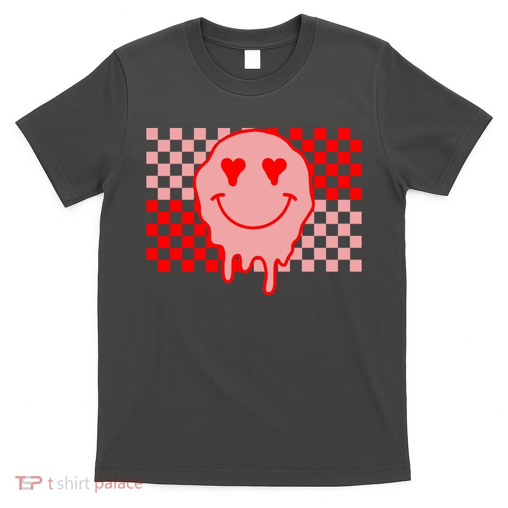Retro Groovy Valentines Day Hippie Smile T-Shirt