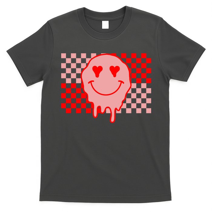 Retro Groovy Valentines Day Hippie Smile T-Shirt