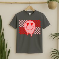 Retro Groovy Valentines Day Hippie Smile T-Shirt