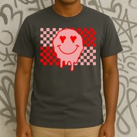 Retro Groovy Valentines Day Hippie Smile T-Shirt