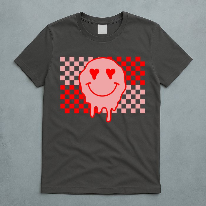 Retro Groovy Valentines Day Hippie Smile T-Shirt