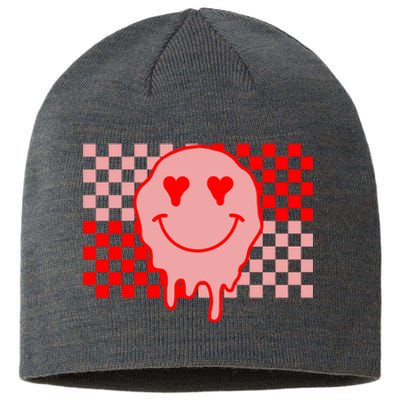 Retro Groovy Valentines Day Hippie Smile Sustainable Beanie