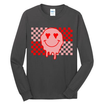 Retro Groovy Valentines Day Hippie Smile Tall Long Sleeve T-Shirt