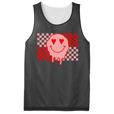 Retro Groovy Valentines Day Hippie Smile Mesh Reversible Basketball Jersey Tank