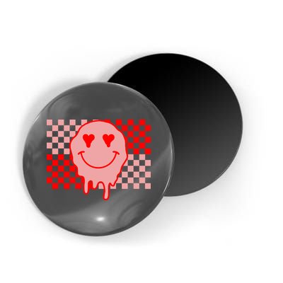Retro Groovy Valentines Day Hippie Smile Magnet