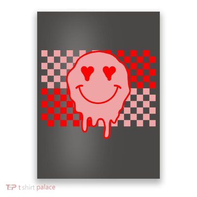 Retro Groovy Valentines Day Hippie Smile Poster