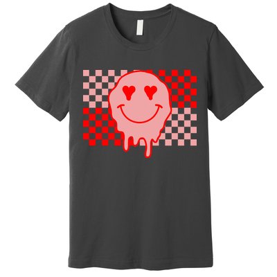 Retro Groovy Valentines Day Hippie Smile Premium T-Shirt