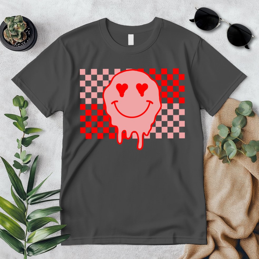 Retro Groovy Valentines Day Hippie Smile Premium T-Shirt