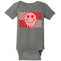 Retro Groovy Valentines Day Hippie Smile Baby Bodysuit