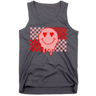 Retro Groovy Valentines Day Hippie Smile Tank Top