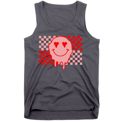 Retro Groovy Valentines Day Hippie Smile Tank Top