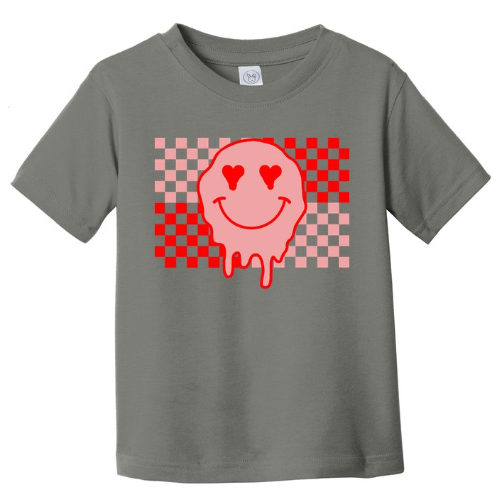 Retro Groovy Valentines Day Hippie Smile Toddler T-Shirt