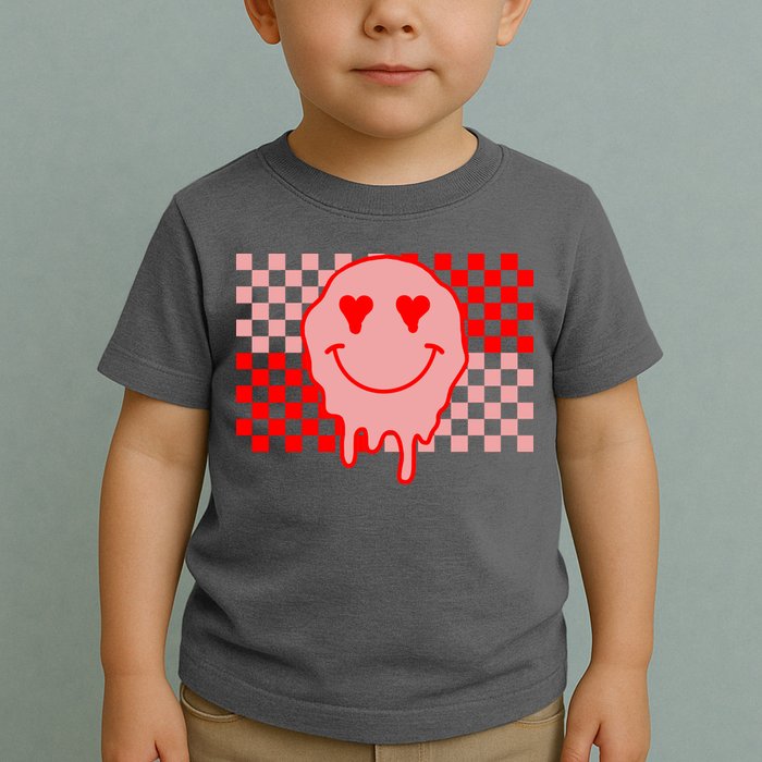 Retro Groovy Valentines Day Hippie Smile Toddler T-Shirt