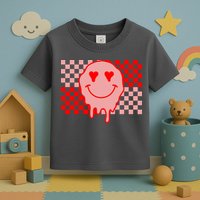 Retro Groovy Valentines Day Hippie Smile Toddler T-Shirt