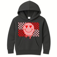 Retro Groovy Valentines Day Hippie Smile Kids Hoodie