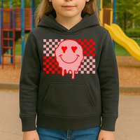 Retro Groovy Valentines Day Hippie Smile Kids Hoodie