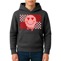 Retro Groovy Valentines Day Hippie Smile Kids Hoodie