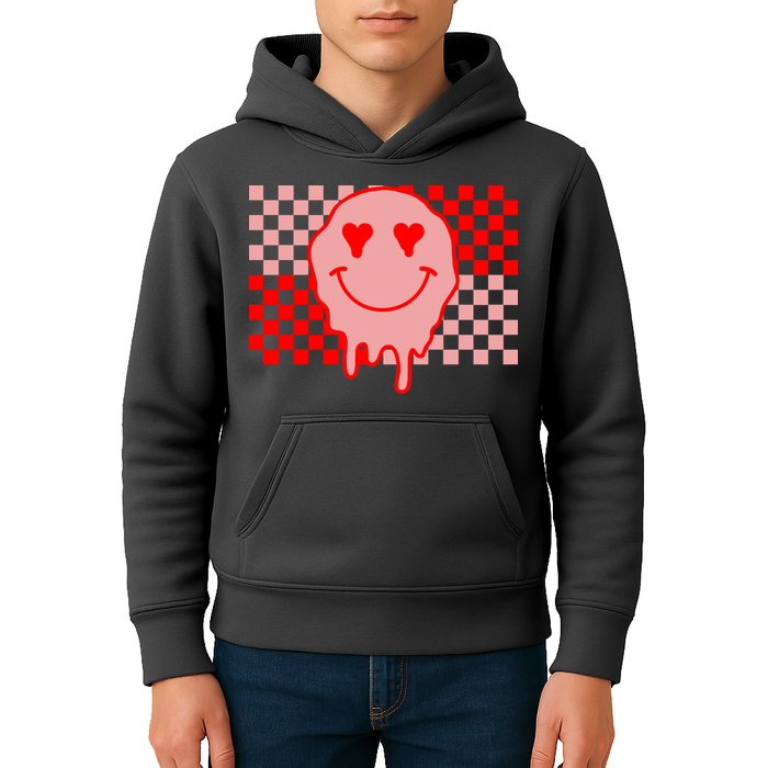 Retro Groovy Valentines Day Hippie Smile Kids Hoodie