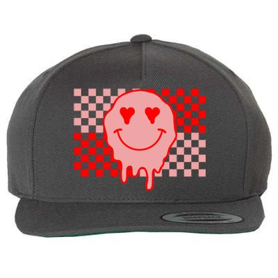 Retro Groovy Valentines Day Hippie Smile Wool Snapback Cap