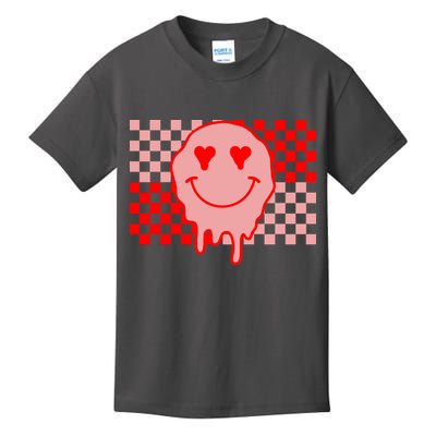 Retro Groovy Valentines Day Hippie Smile Kids T-Shirt
