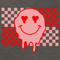 Retro Groovy Valentines Day Hippie Smile Cotton Canvas Backpack