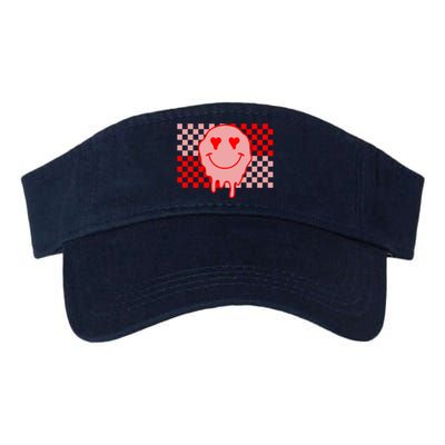 Retro Groovy Valentines Day Hippie Smile Valucap Bio-Washed Visor