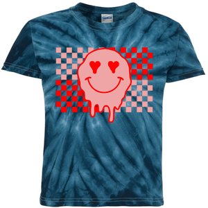 Retro Groovy Valentines Day Hippie Smile Kids Tie-Dye T-Shirt