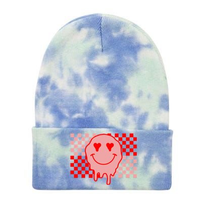 Retro Groovy Valentines Day Hippie Smile Tie Dye 12in Knit Beanie