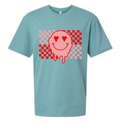 Retro Groovy Valentines Day Hippie Smile Sueded Cloud Jersey T-Shirt