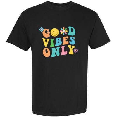 Retro Good Vibes Only Inspirational Positive Inspired Garment-Dyed Heavyweight T-Shirt