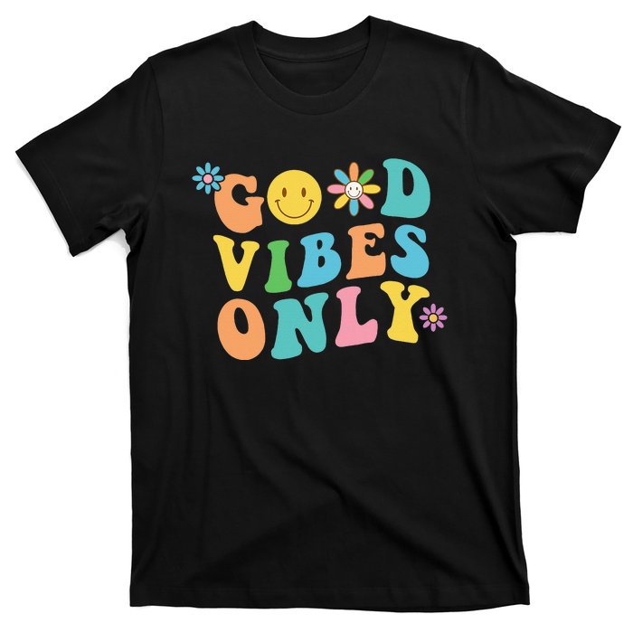 Retro Good Vibes Only Inspirational Positive Inspired T-Shirt